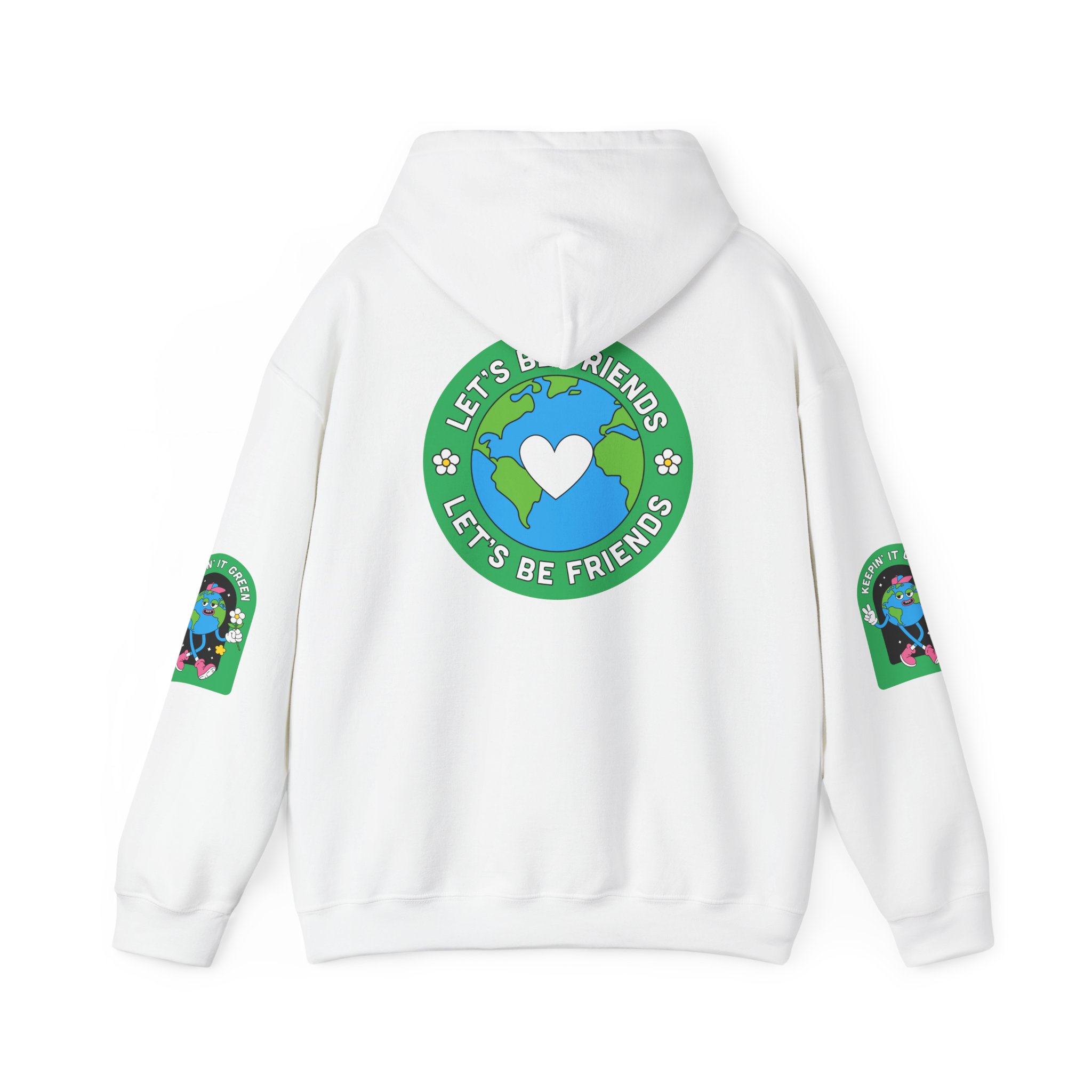 Eco-Friendly Adventure Dog Sweatshirt - Let's Be Friends Design - Image 3